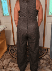 Close-up of back zipper detail on women's formal jumpsuit 'Vivian'