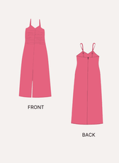 Pink slip dress sewing pattern front and back views illustrations