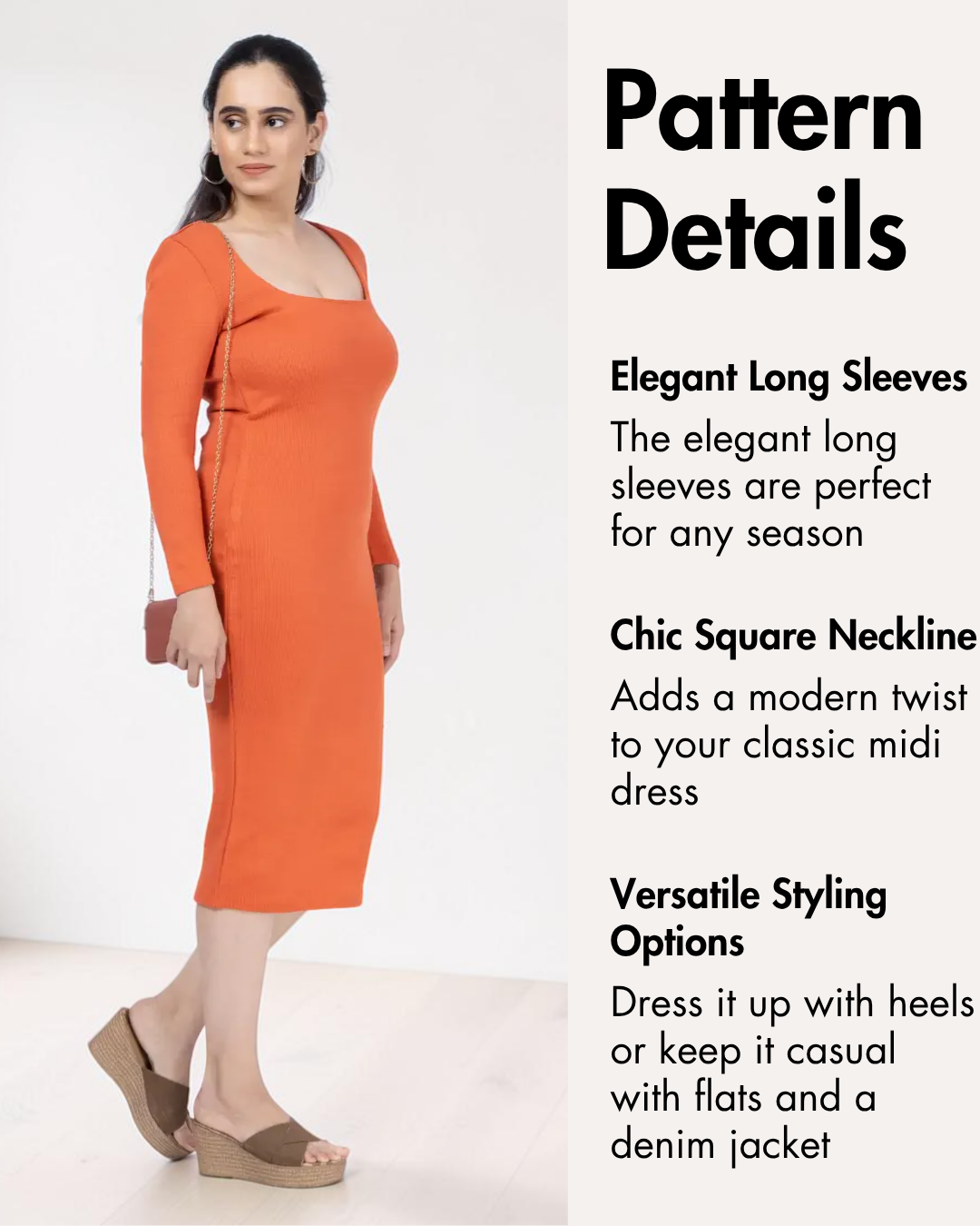 Bodycon Midi Dress Sewing Pattern 'Finch'