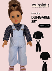 Dolls Dungaree Set Sewing Pattern 'Brooke'