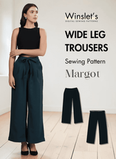 Wide Leg Trousers Sewing Pattern 'Margot' with belt detail