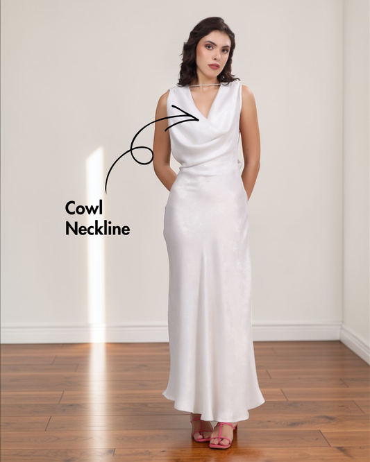 Backless Cowl Neck Gown Sewing Pattern 'Ivory'