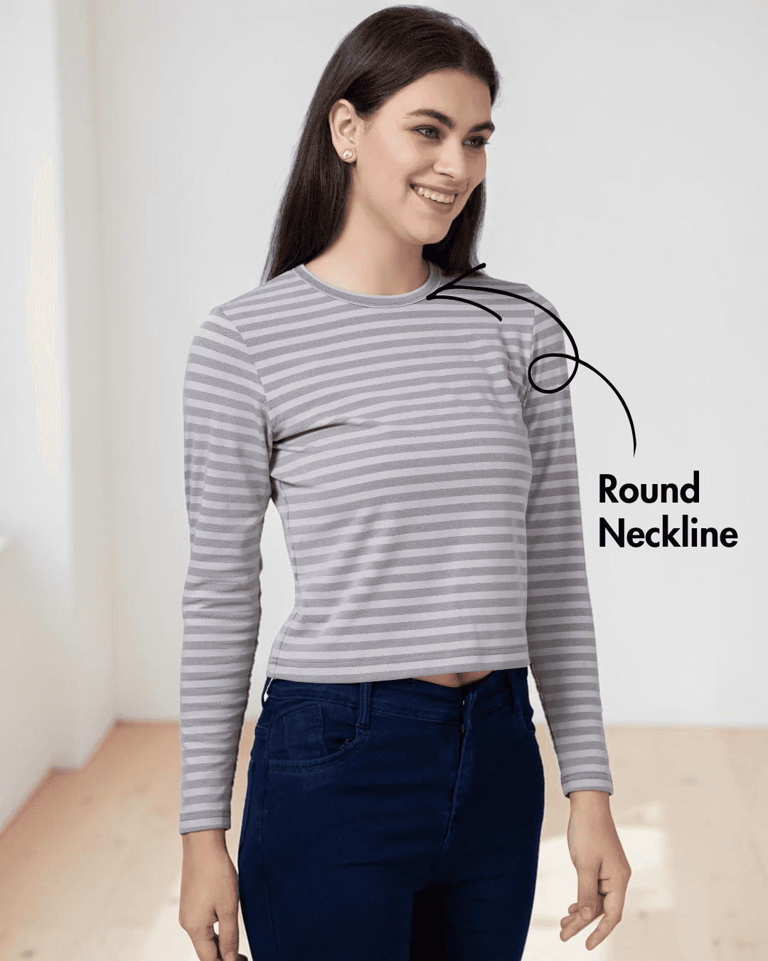 Long Sleeve T-shirt Women's PDF Top Sewing Pattern 'Misha' Front View