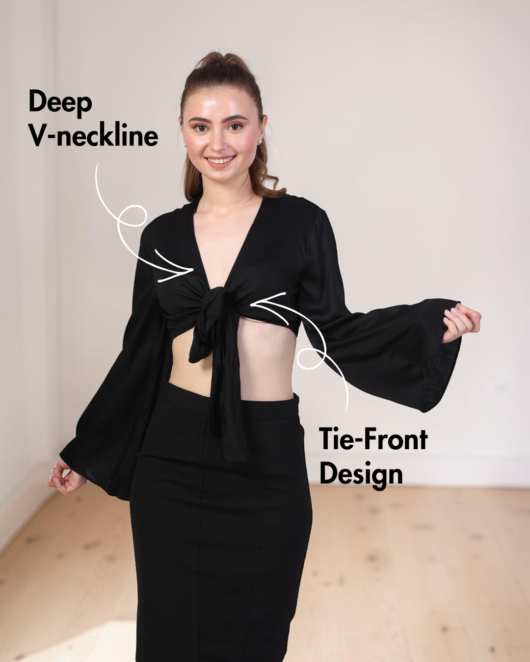 Tie Front Crop Top PDF Women's Blouse Sewing Pattern