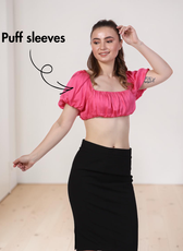Puff Sleeve Crop Top Sewing Pattern 'Hollie'