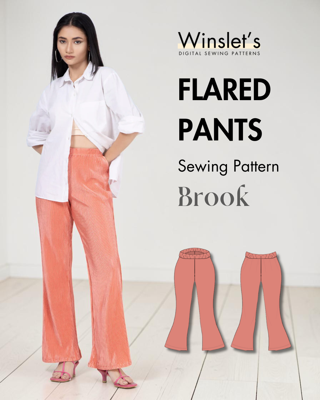 Flared Pants Sewing Pattern 'Brook'