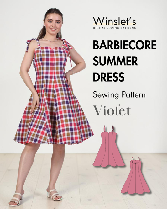 Barbiecore Summer Dress Sewing Pattern 'Violet'