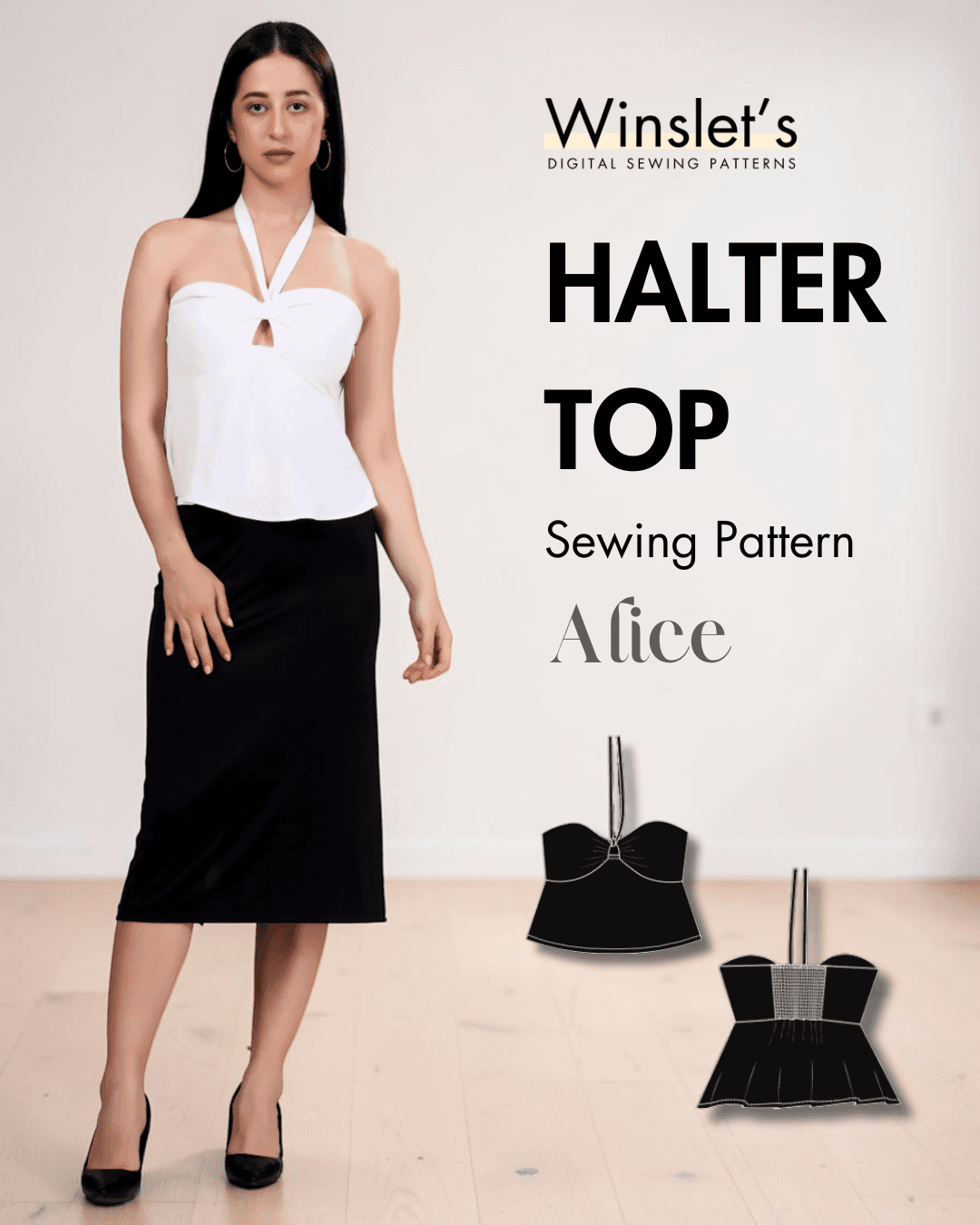 Halter Neck Top Women's PDF Sewing Pattern 'Alice' Winslet's Sewing Patterns Halter Neck Top Women's PDF Sewing Pattern 'Alice' Winslet's Sewing Patterns