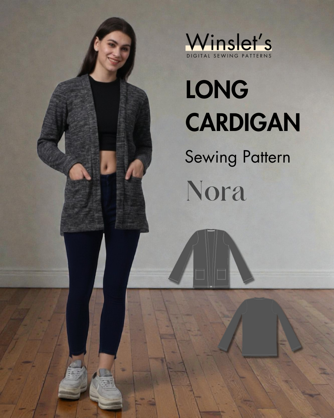 Long Cardigan Sewing Pattern 'Nora'