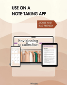 Note-taking app compatible sewing planner for goal setting and tracking