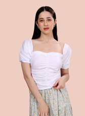 Puff Sleeves Ruched Top Sewing Pattern 'Maple'