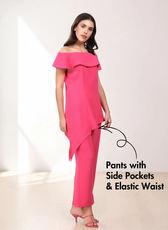 Off-shoulder Top and Straight Leg Pants Co-ord Set Sewing Pattern 'Anya'