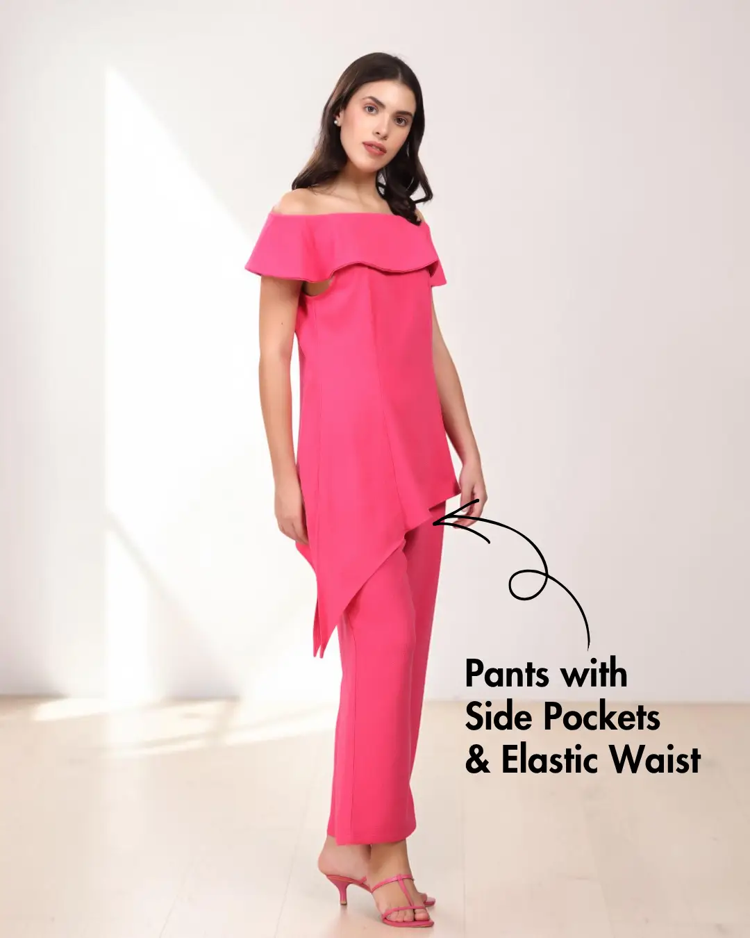 Off-shoulder Top and Straight Leg Pants Co-ord Set Sewing Pattern 'Anya'