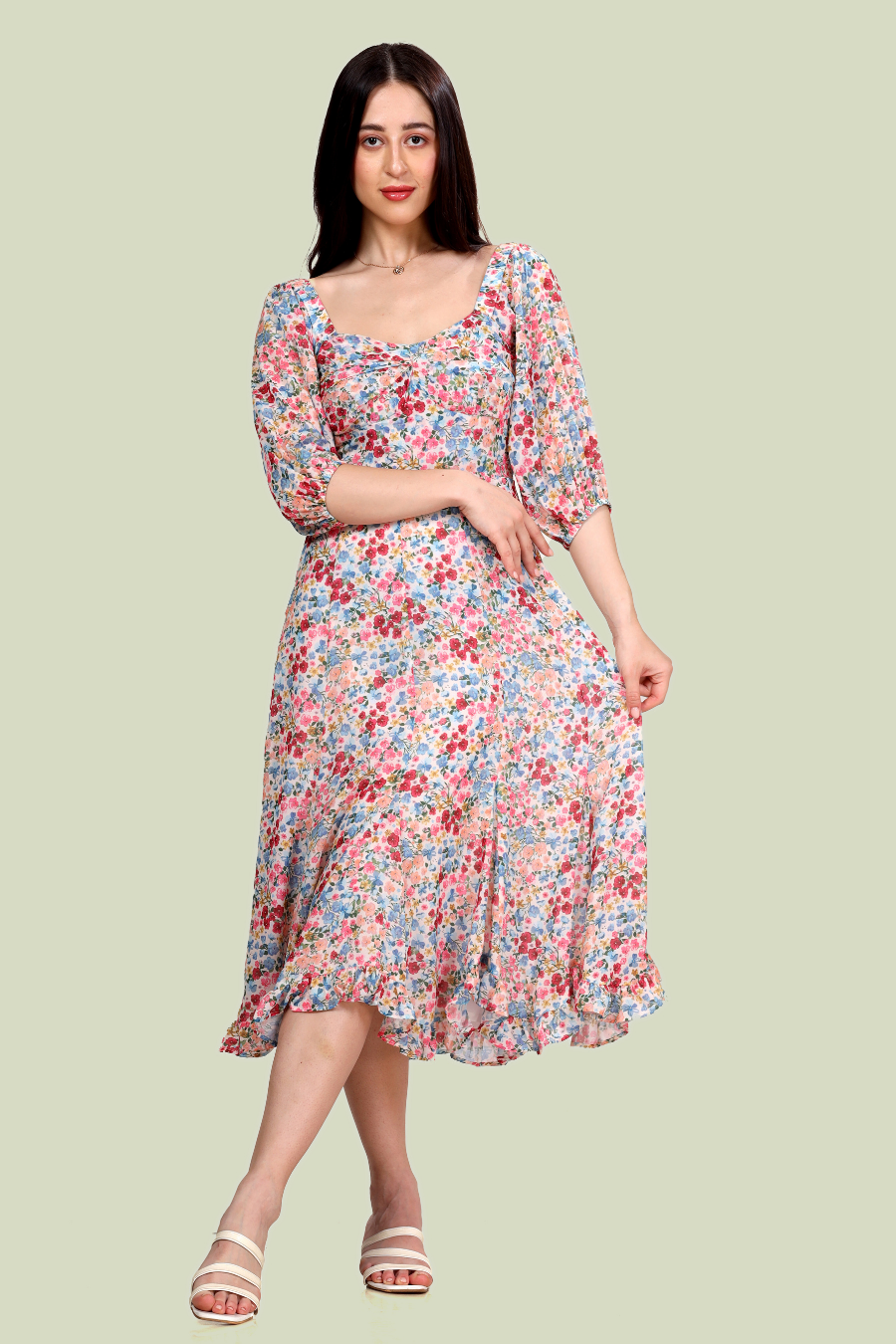 Fit & Flared Midi Dress Sewing Pattern 'Yasmin'