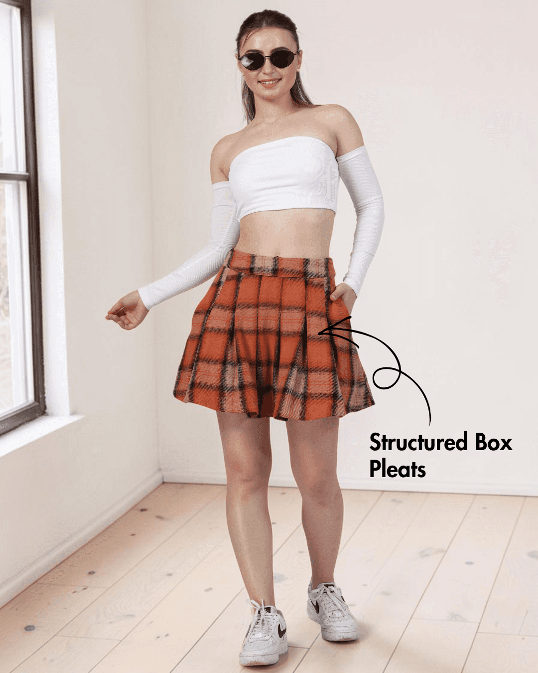 Women's Box Pleat Flared Mini Skirt PDF Sewing Pattern 'Ophelia