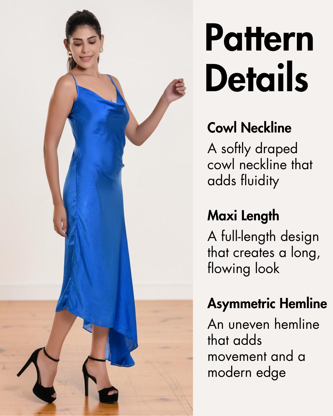 Cowl Neck Maxi Dress Sewing Pattern 'Aurora'