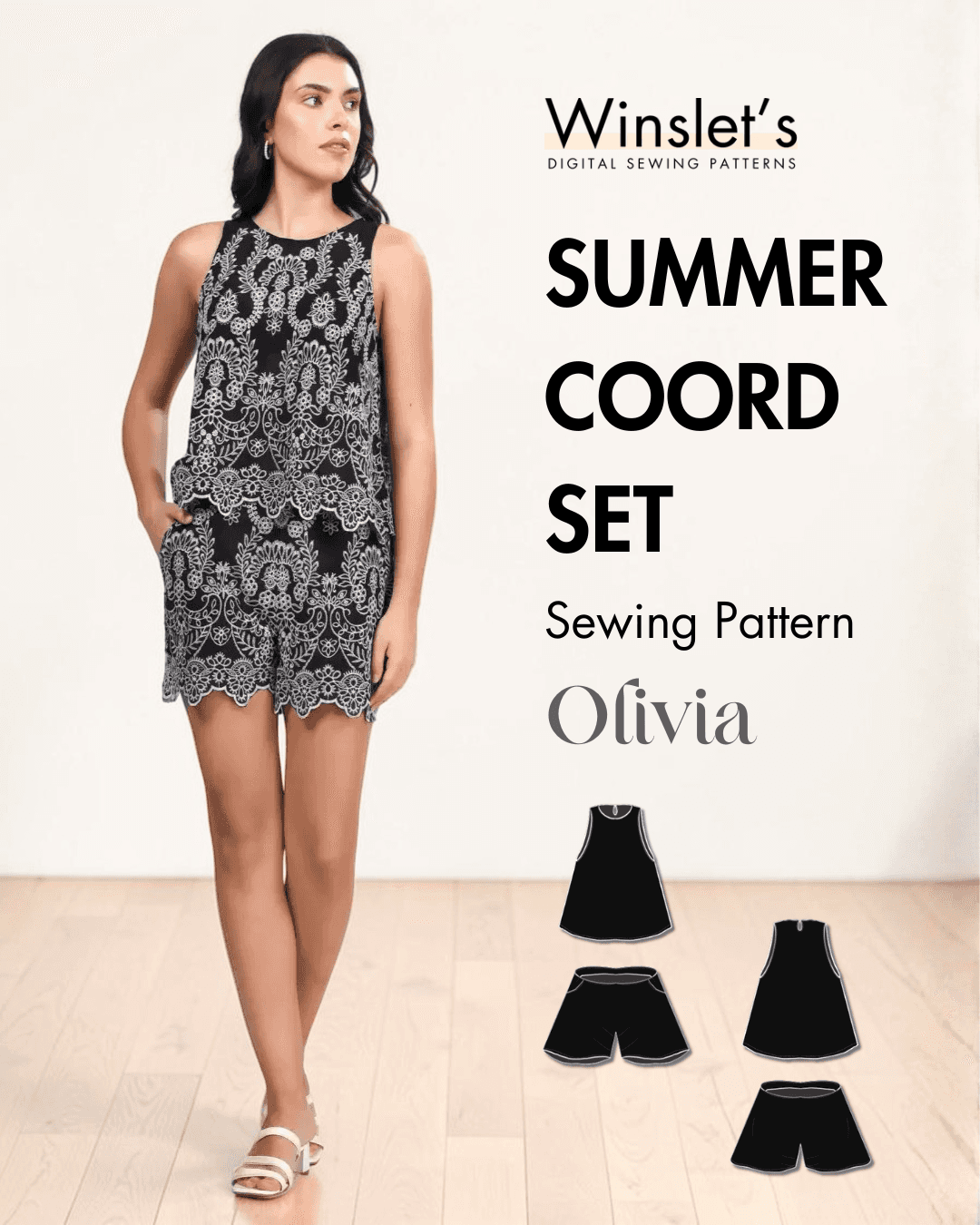 Summer Coord Set Women's PDF Sewing Pattern Olivia