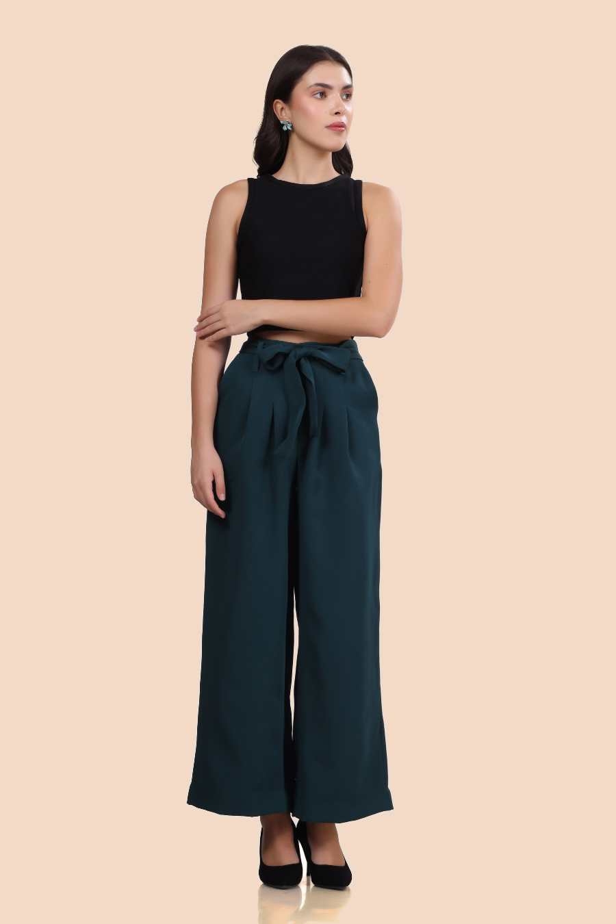 Wide Leg Belted Trousers Sewing Pattern 'Margot'