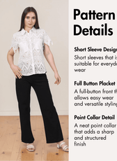 Close-up of pattern details with short sleeve design and sewing instructions