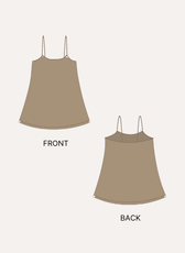 Pattern illustrations of  PDF sewing pattern for women's mini dress, sleeveless, strappy, above knee, woven fabric, evening wear, prom dress, easy to download