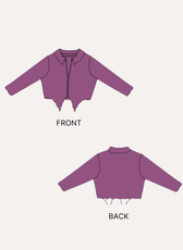 Pointed Hem Crop Top Women's Sewing Pattern 'Rowan' front view illustration