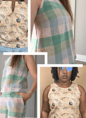Summer Coord Set Women's PDF Sewing Pattern Olivia with high waisted shorts
