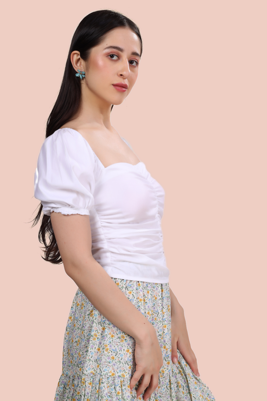 Puff Sleeves Ruched Top Sewing Pattern 'Maple'