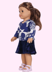 Vintage Doll Outfit – Top & Flared Skirt Set Sewing Pattern 'Crissy'