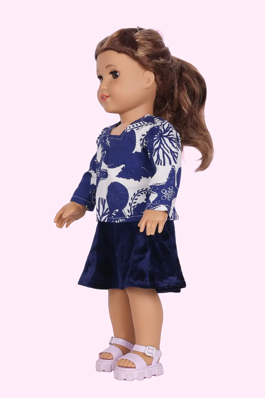 Vintage Doll Outfit – Top & Flared Skirt Set Sewing Pattern 'Crissy'