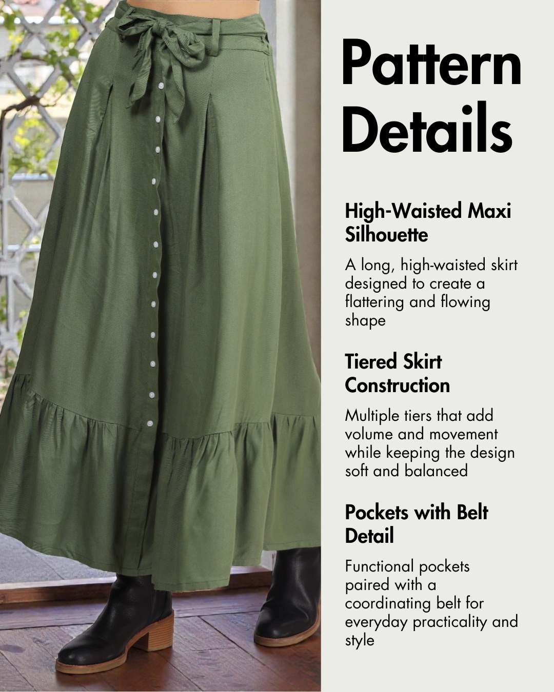 Cottagecore Maxi Skirt Sewing Pattern 'Maple'