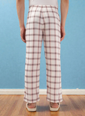 Back view of Men's Lounge Pajama Pants Sewing Pattern 'Dan' displaying relaxed fit and straight leg cut, perfect for sewing casual men's pants.