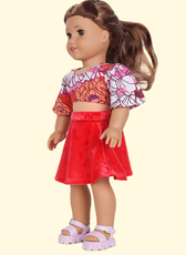 70's Pop Doll Outfit – Crop Top & Flared Skirt Set Sewing Pattern 'Cindy'