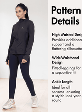 Pattern details for Nova leggings sewing pattern with high waist and ankle length design