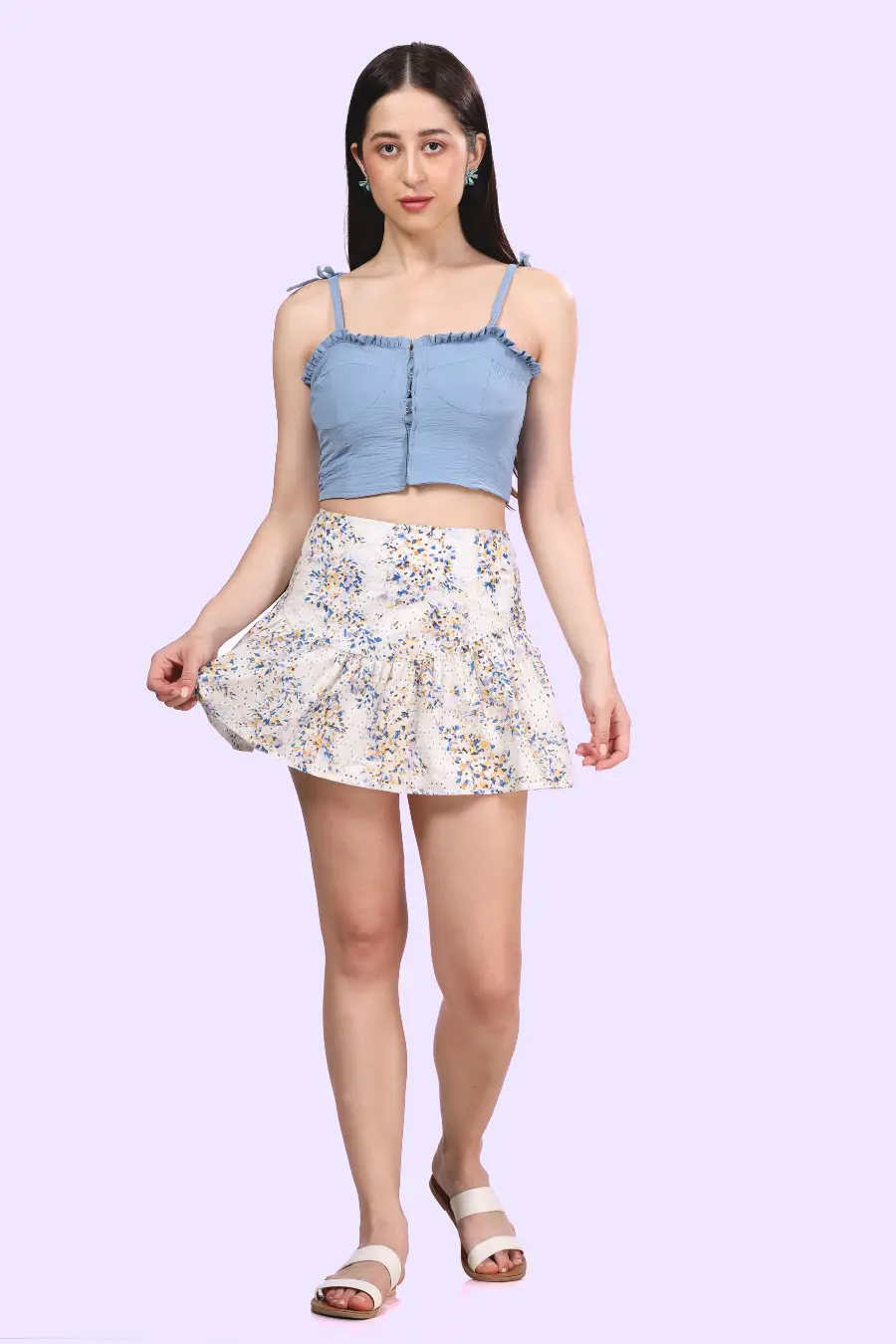 Vintage Coord Set Sewing Pattern – Strappy Bustier Top & Mini Flounce Skirt