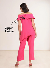 Off-shoulder Top and Straight Leg Pants Co-ord Set Sewing Pattern 'Anya'