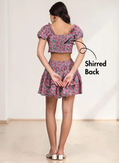 Shirred Crop Top & Tiered Mini Skirt Set Sewing Pattern 'Mariposa'