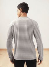 Back view of men's long sleeve T-shirt sewing pattern