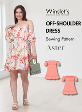 Off Shoulder Dress Sewing Pattern 'Aster'