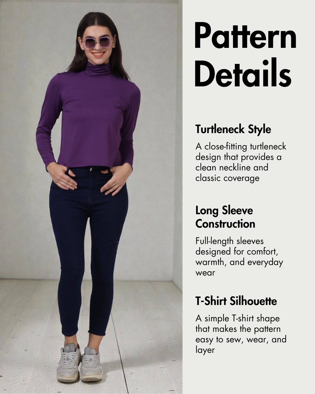 Turtleneck T-shirt Sewing Pattern 'Diana'