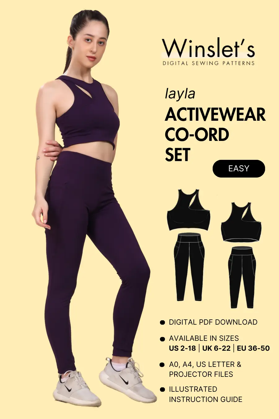 Activewear Coord Set Sewing Pattern 'Layla'