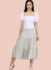 Puff Sleeves Ruched Top Sewing Pattern 'Maple'