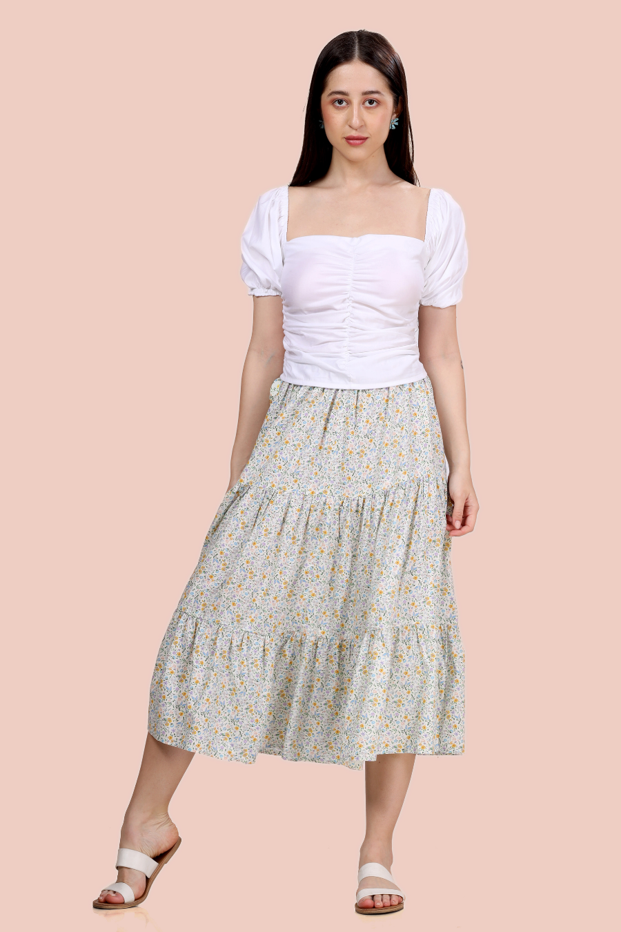 Puff Sleeves Ruched Top Sewing Pattern 'Maple'
