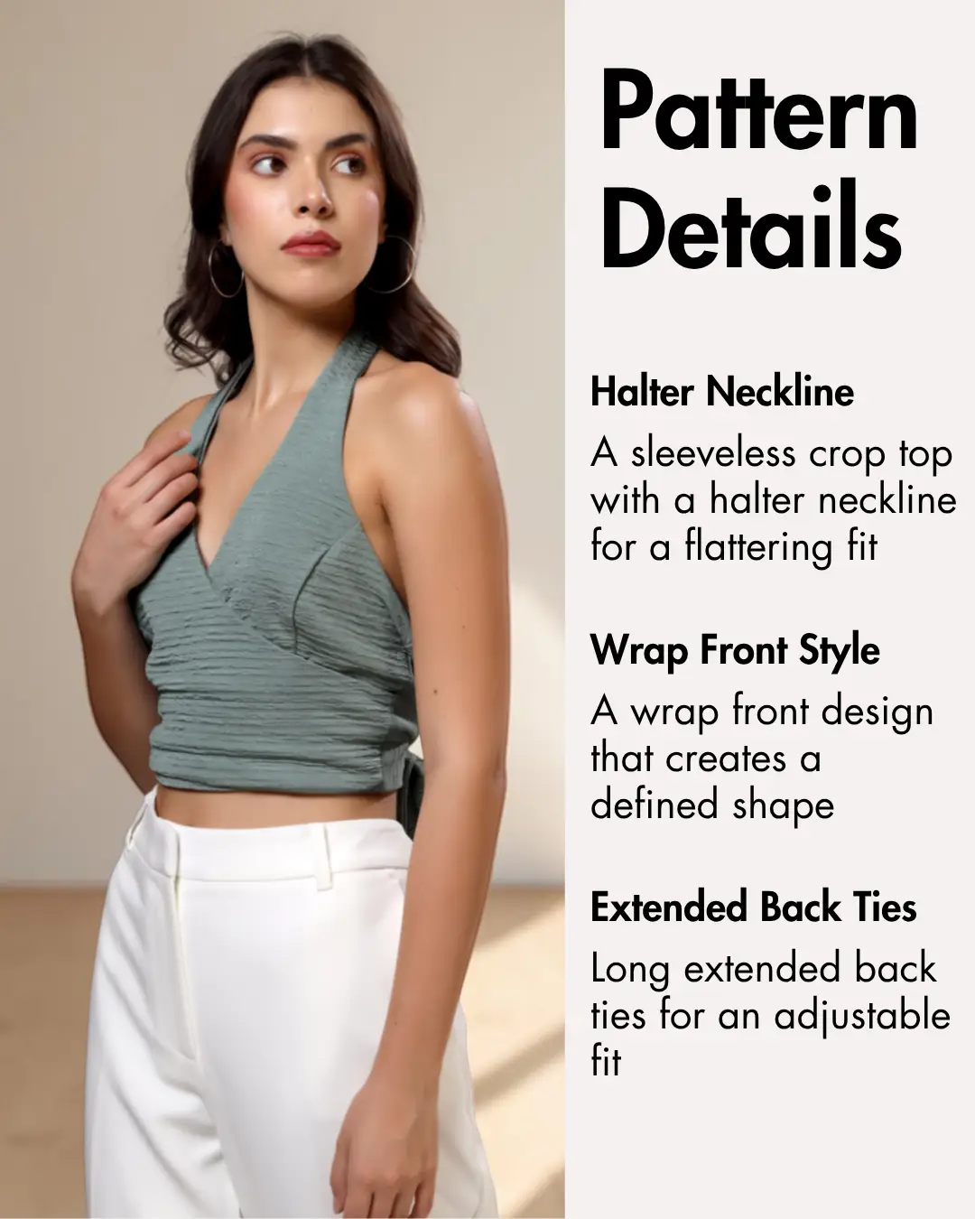 Halter Tie-back Crop Top Sewing Pattern 'Cassie'