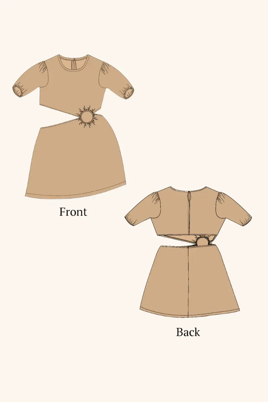 white christmas dresses Puff Sleeve Mini Dress Sewing Pattern 'Tori' main image 0