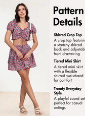 Shirred Crop Top & Tiered Mini Skirt Set Sewing Pattern 'Mariposa'