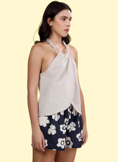Lounge Coord Set Sewing Pattern – Braided Halter Top with Drawstring Shorts