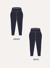 Back and front illustrations for nova leggings sewing pattern