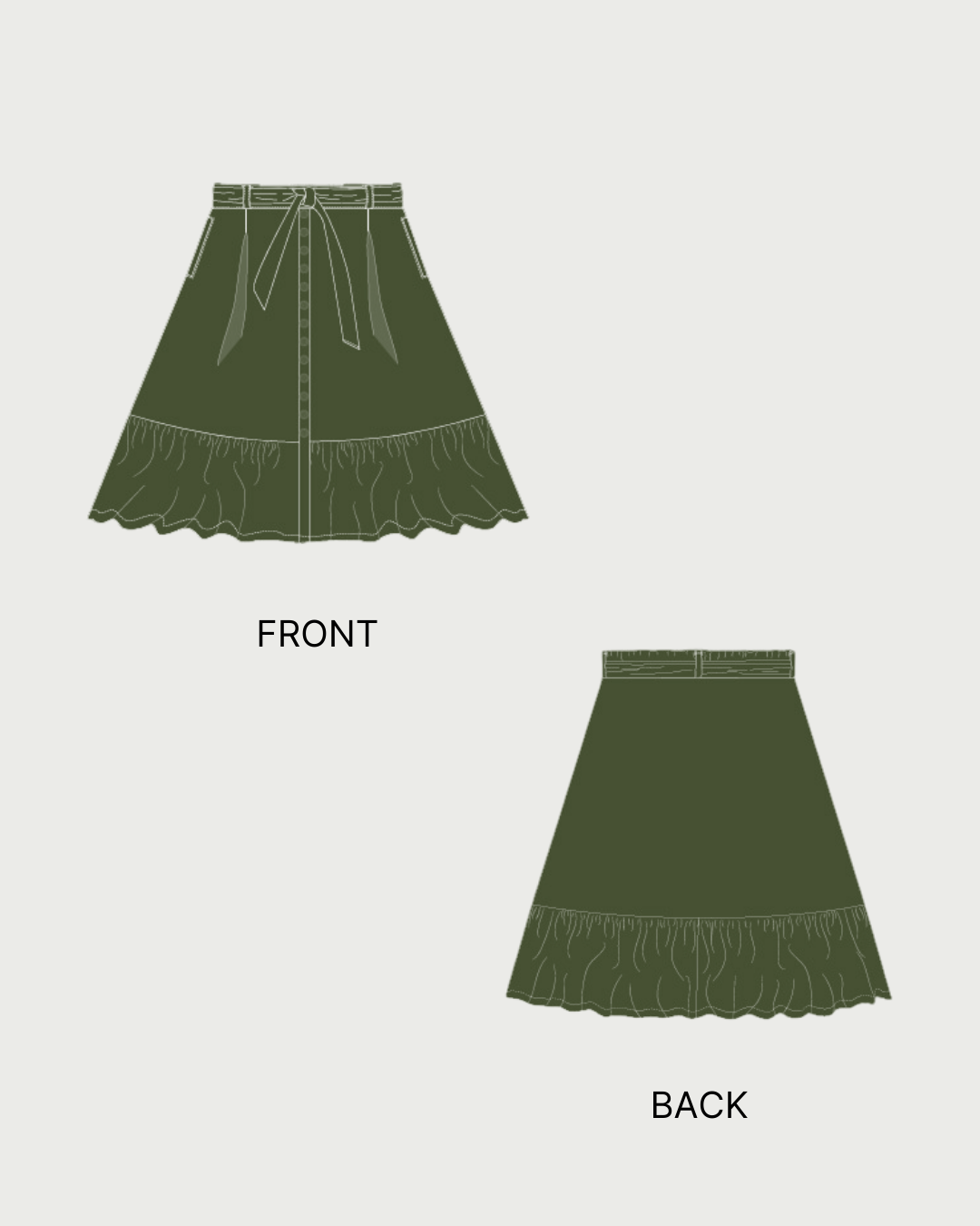 Cottagecore Maxi Skirt Sewing Pattern 'Maple'