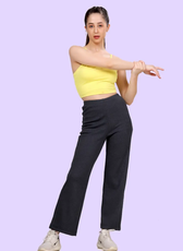 Stretchy pull-on pants with a high-rise waist and relaxed fit. Perfect for beginners looking for a stylish and easy-to-sew pattern.