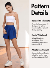 Pattern details for relaxed fit silhouette with elastic waistband and athletic length